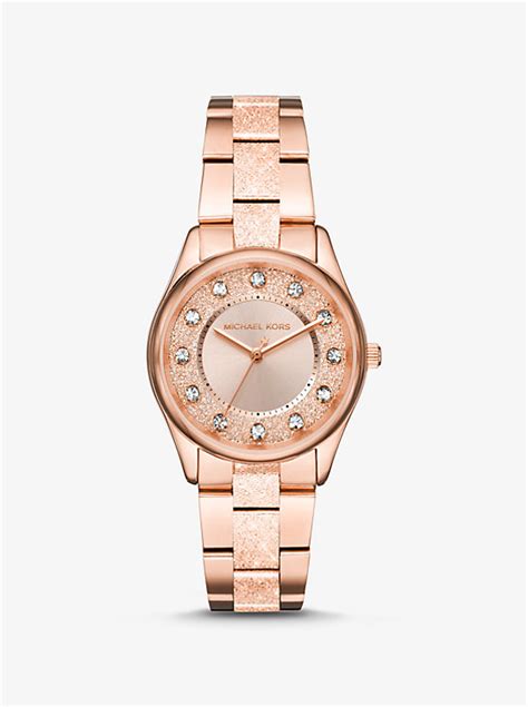 michael kors colette textured rose gold tone watch|michael kors rose gold.